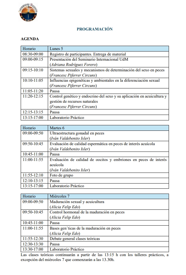 Programa del curso.